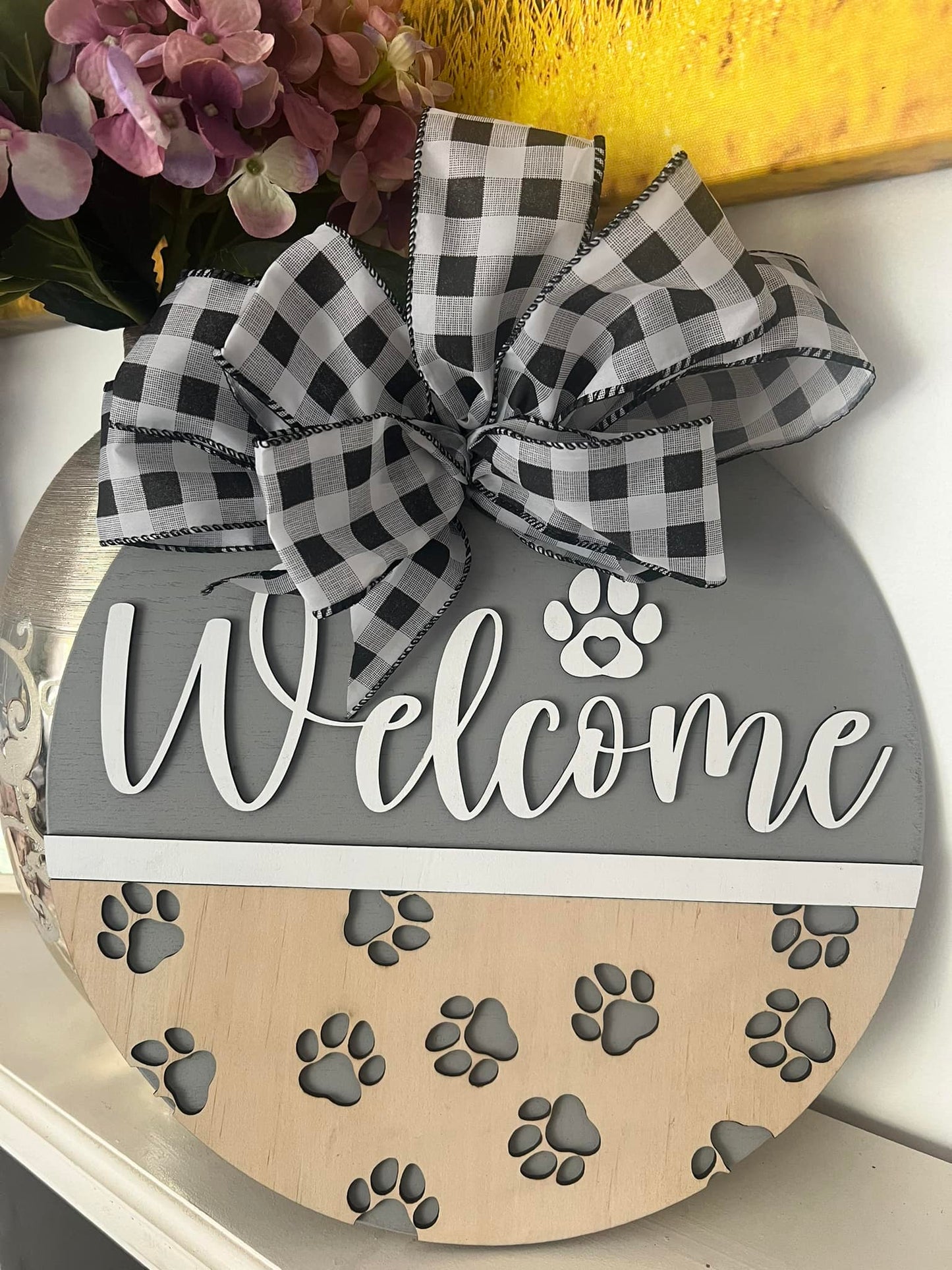 Dog Paw Welcome Sign Hamptons