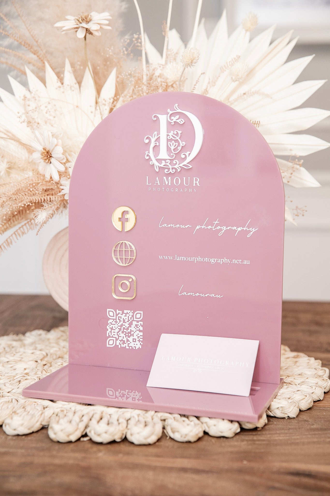 Business & Social Media QR Acrylic Display Signs