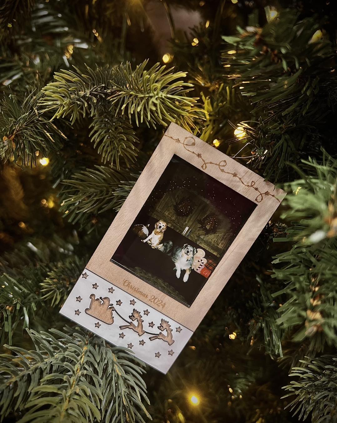 Christmas Fridge Photo Magnet - Santa Sleigh