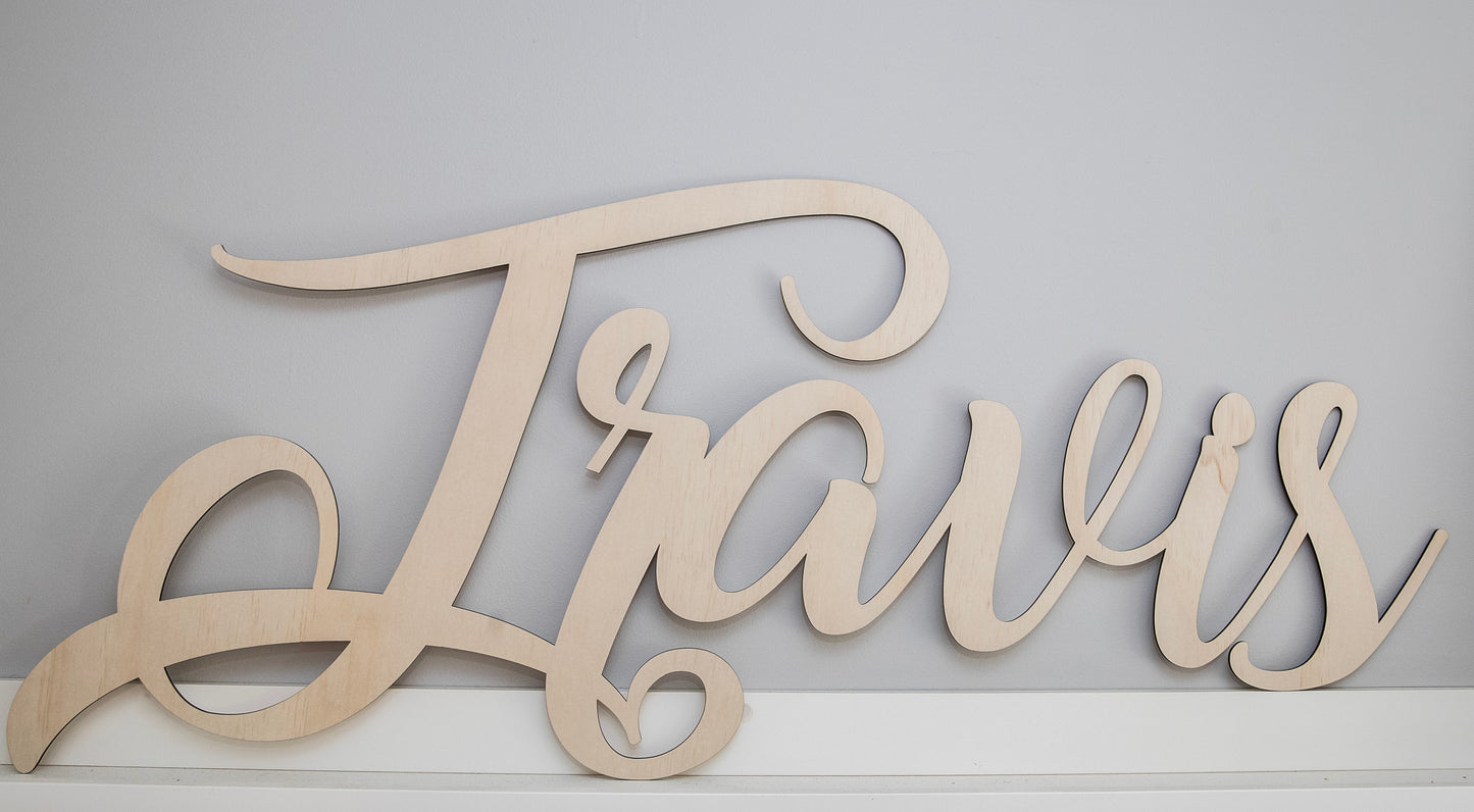 Natural Wood Wall Name Sign