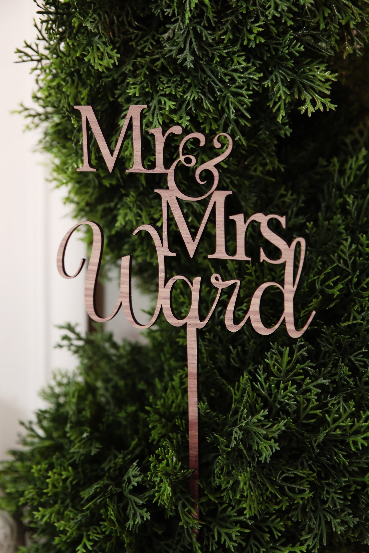 Custom Designed Cake Topper - Wood Single Layer