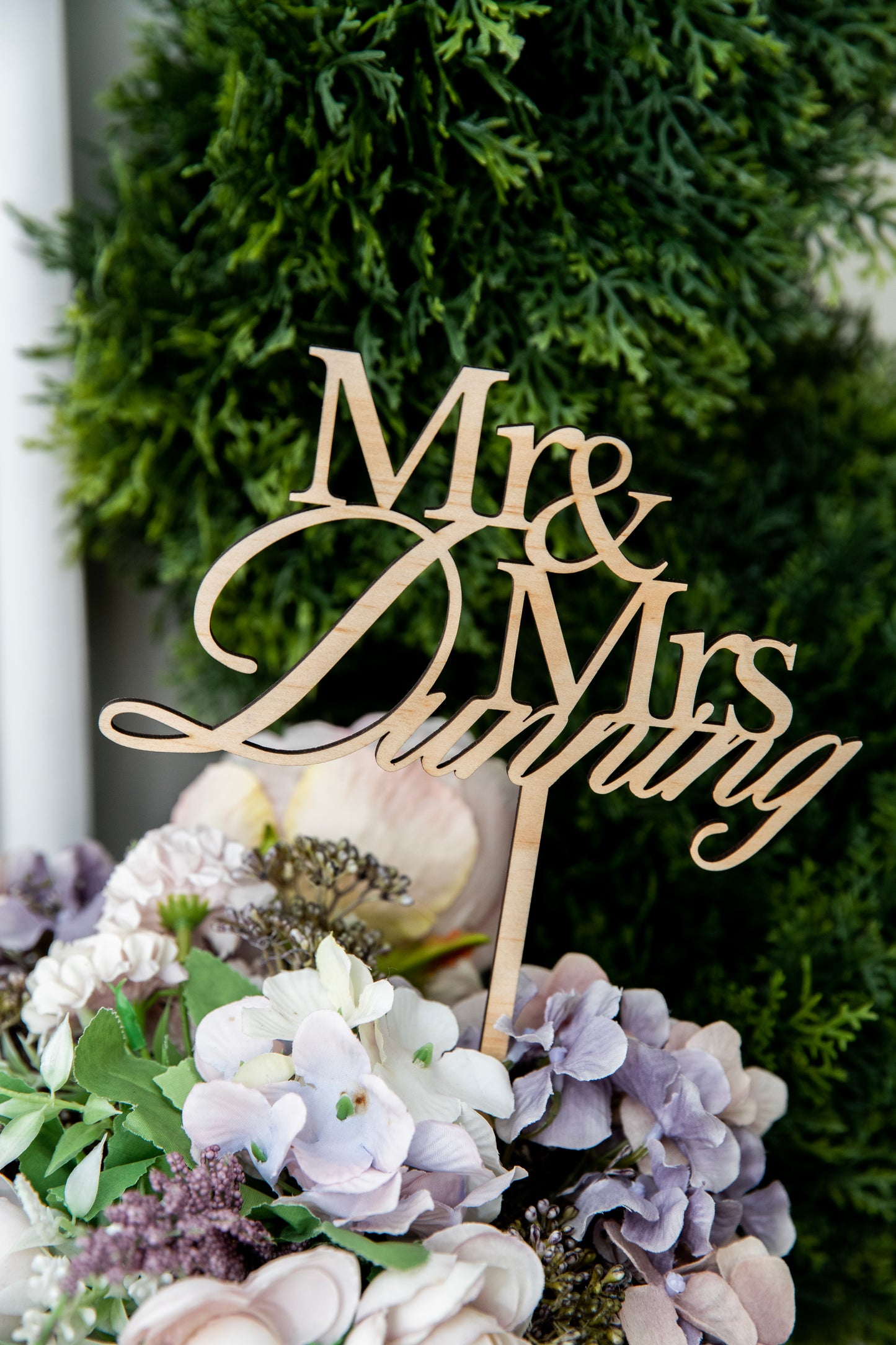 Custom Designed Cake Topper - Wood Single Layer