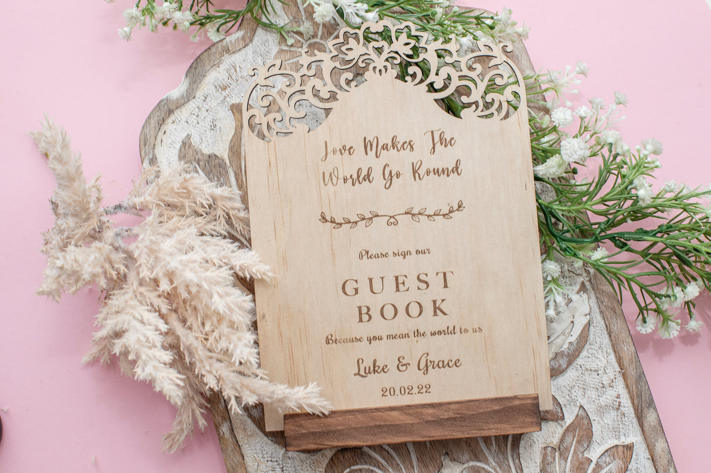 Wood Boroque Table Sign