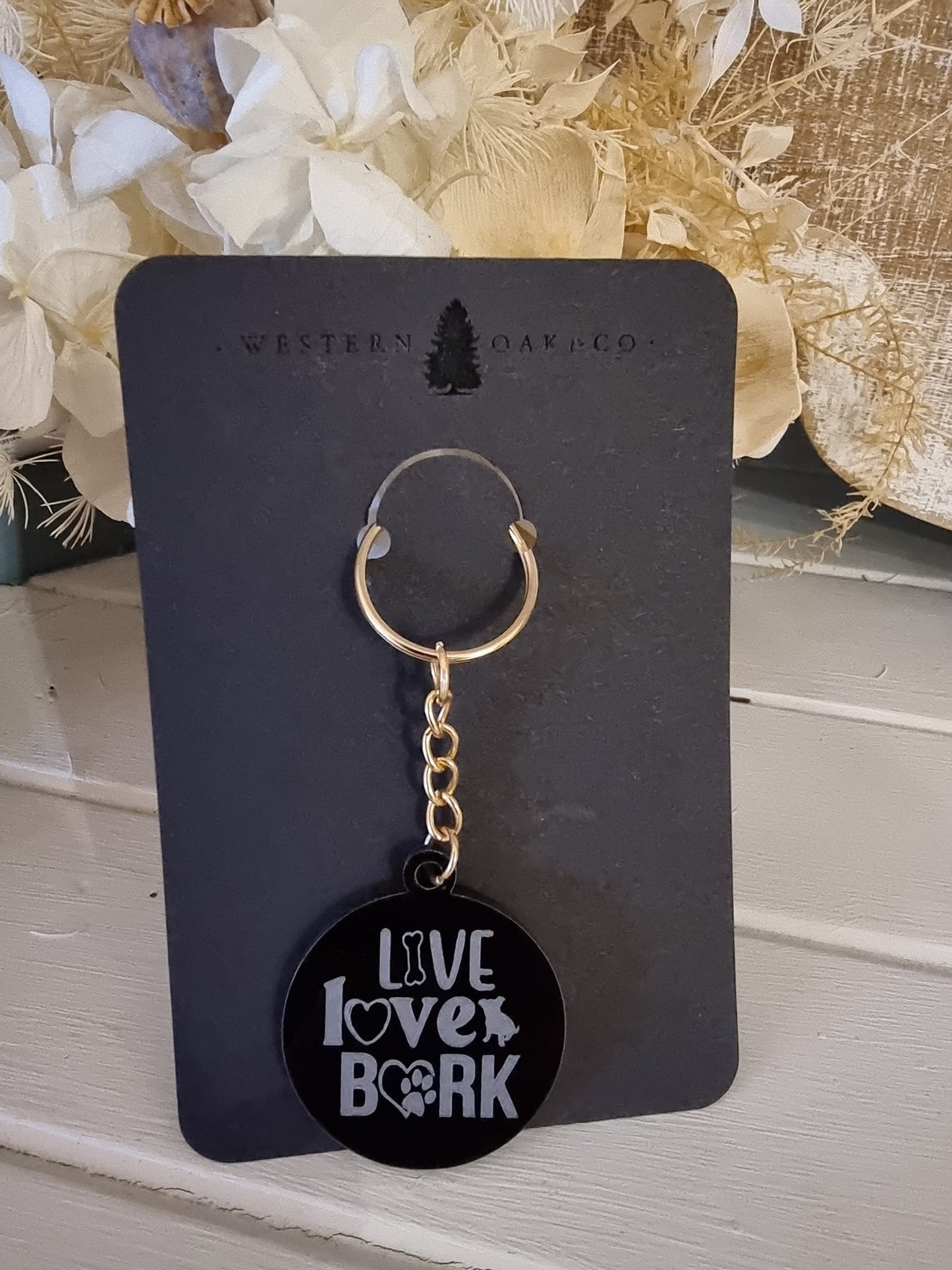 Live Love Bark Keyring