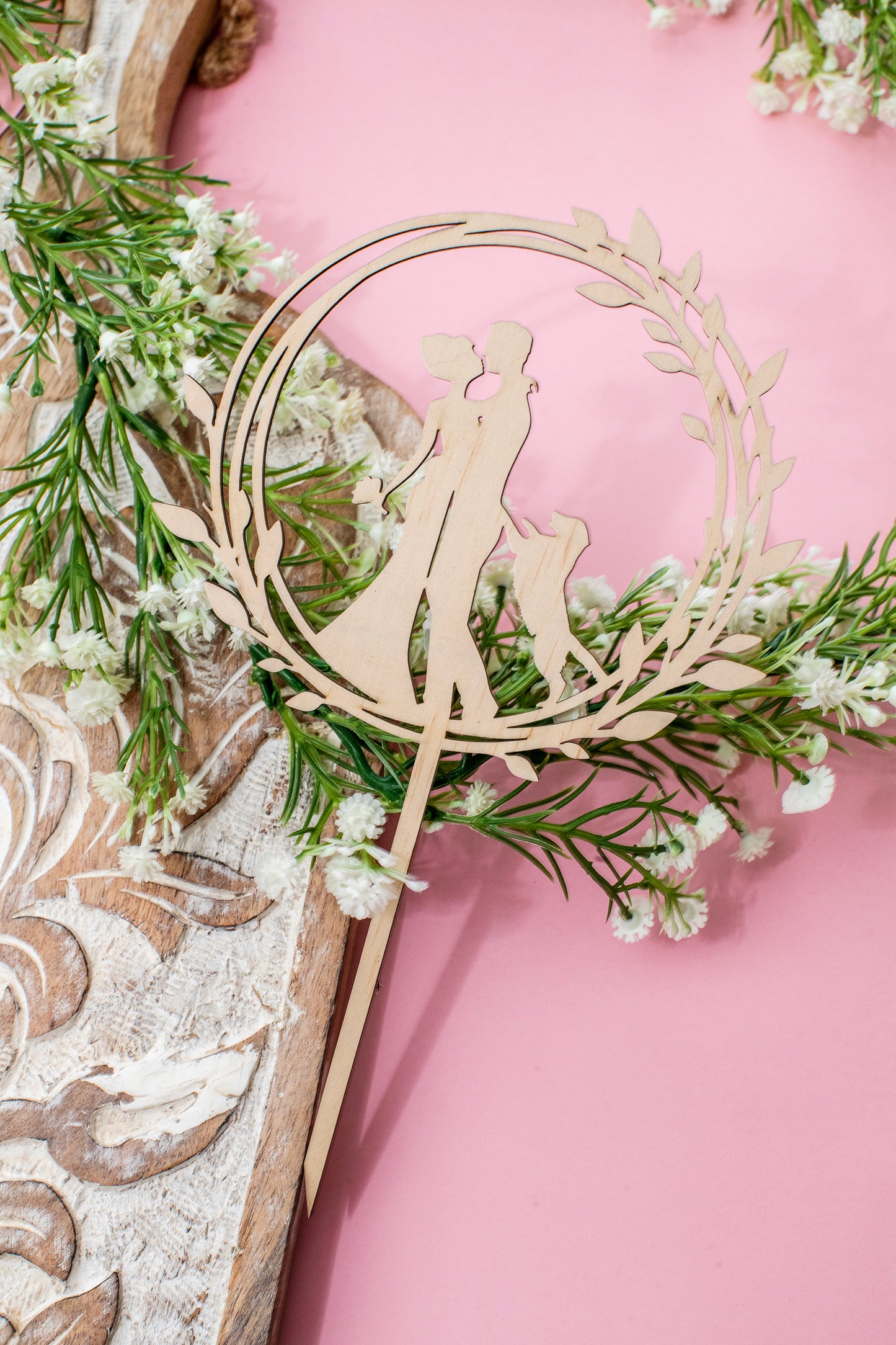 Cake Topper: Bride/Groom & Dog