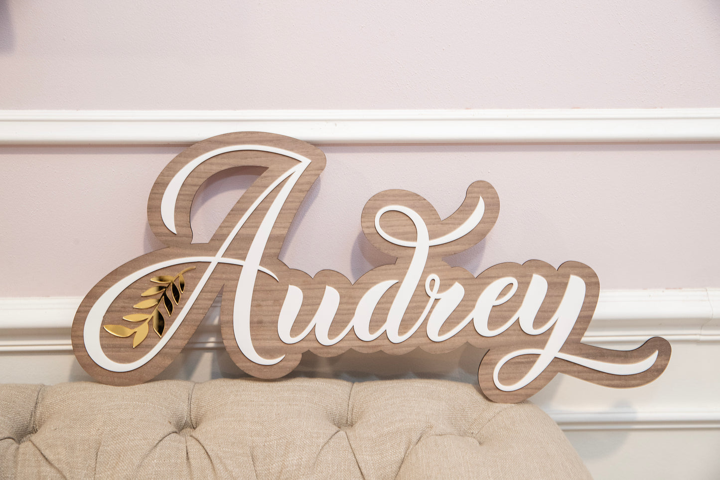 Double Layer Wood/Acrylic Wall Name Sign