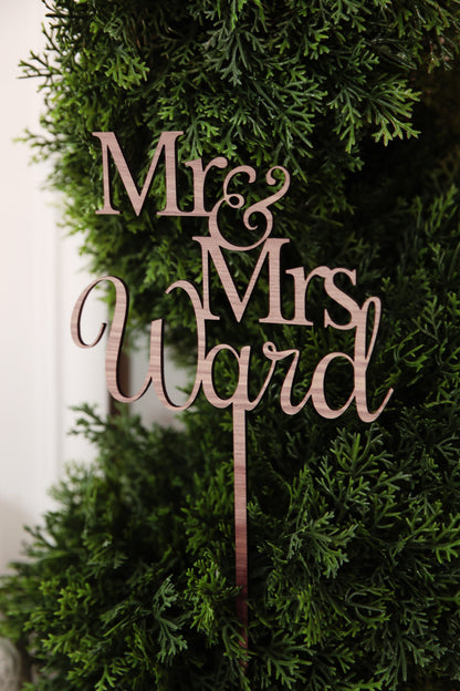 Custom Designed Cake Topper - Wood Single Layer
