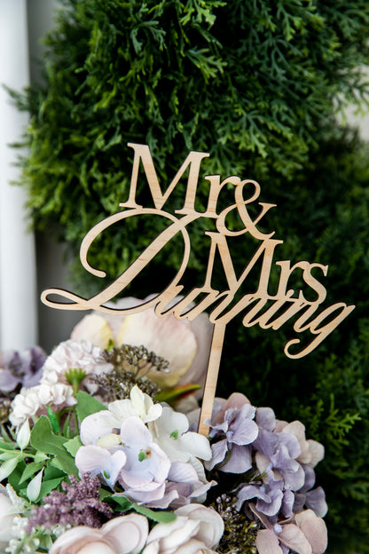 Custom Designed Cake Topper - Wood Single Layer