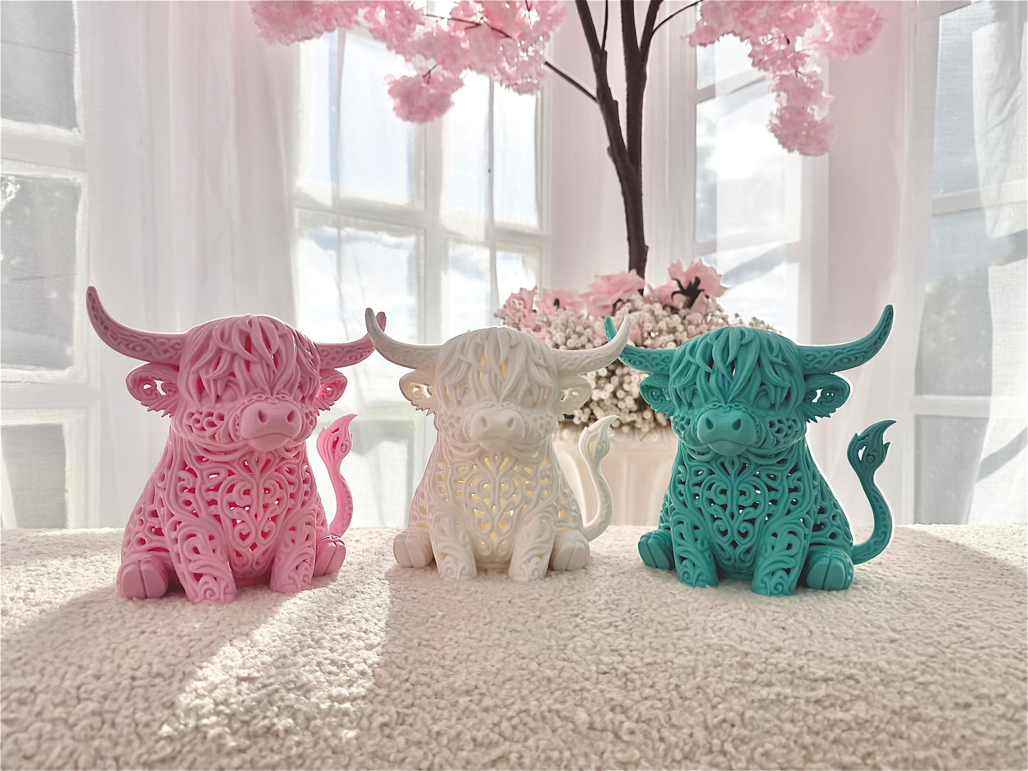 Baroque Light Up 3D Printed Highland Cow