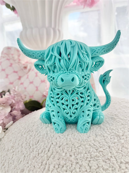 Baroque Light Up 3D Printed Highland Cow