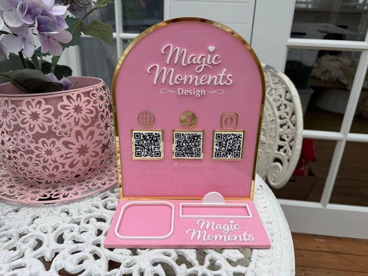 Business & Social Media QR Acrylic Display Signs