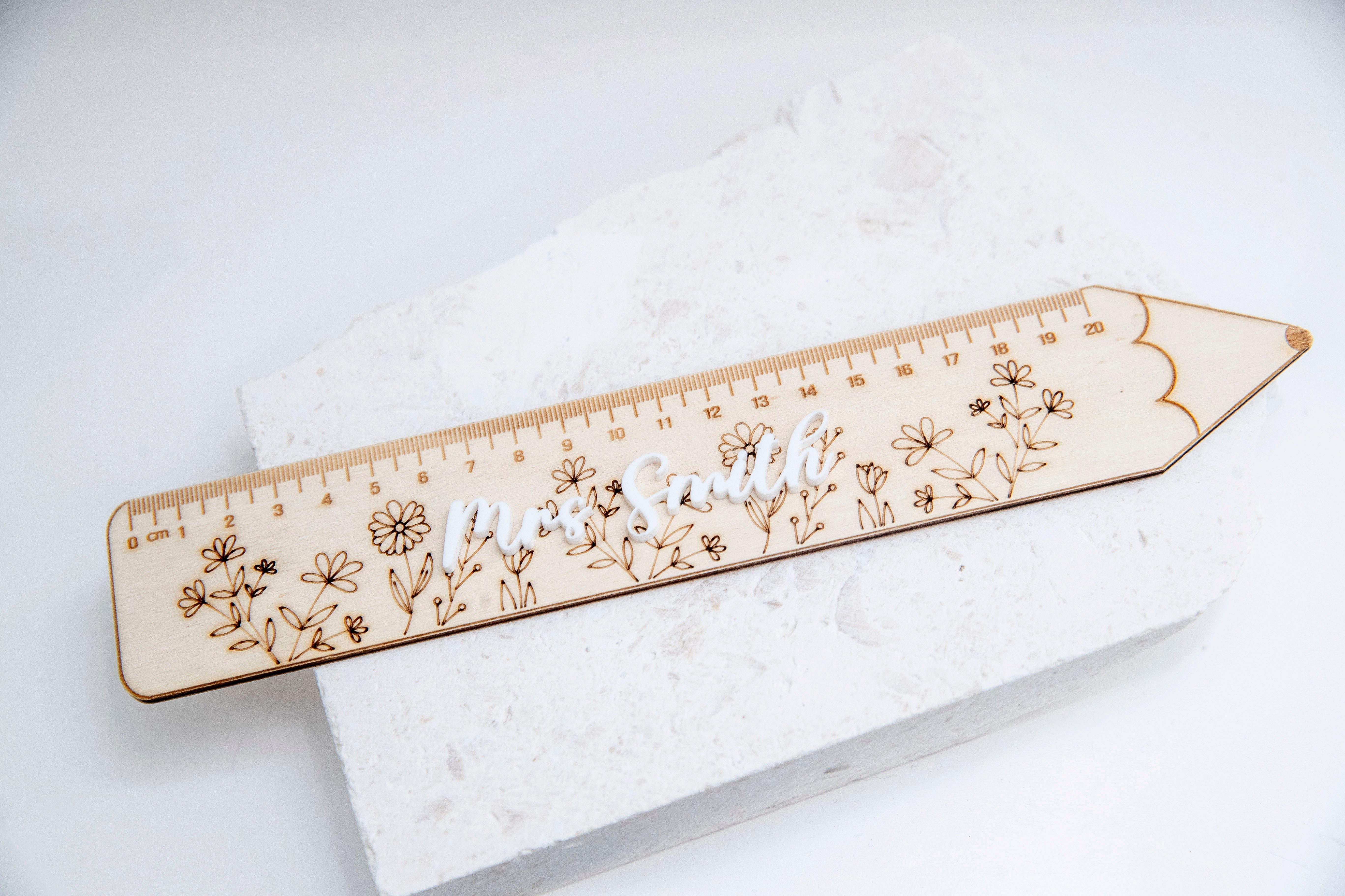 Personalised Teacher Gift Wooden Ruler – Western Oak & Co