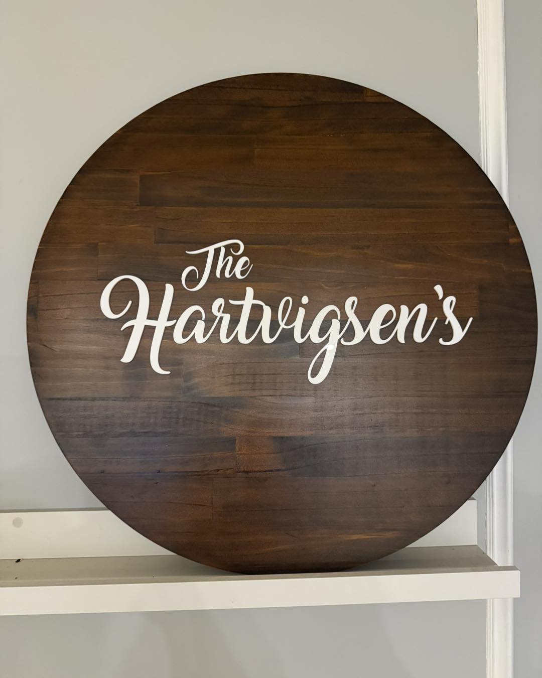 Round Wood Signing Board